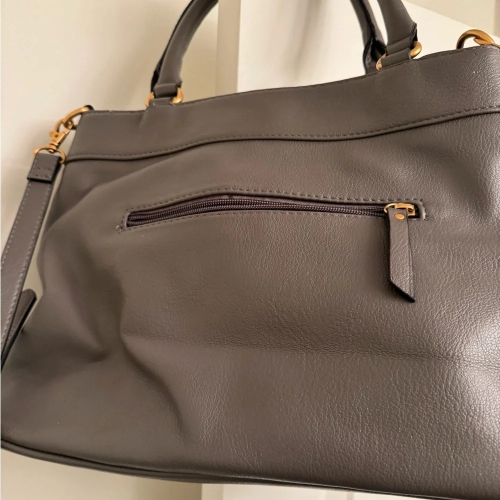 Rosetti Charcoal Satchel with Gold Details